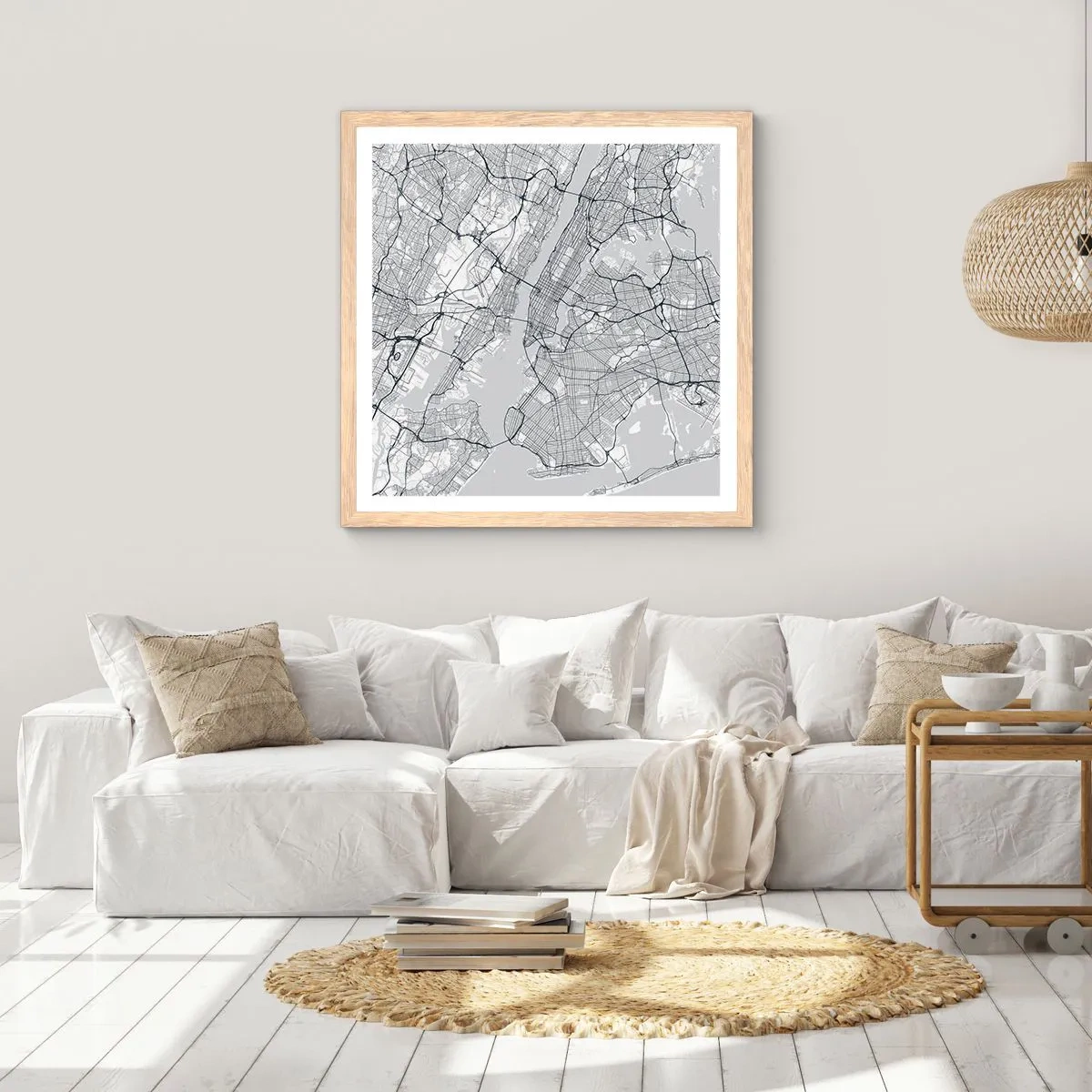 Affisch i ram av ljusek - Metropolens anatomi - 60x60 cm