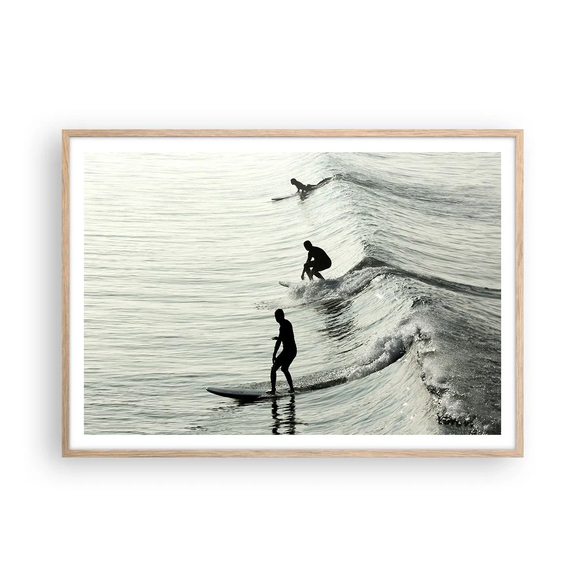Affisch i ram av ljusek - Att möta vågen - 100x70 cm