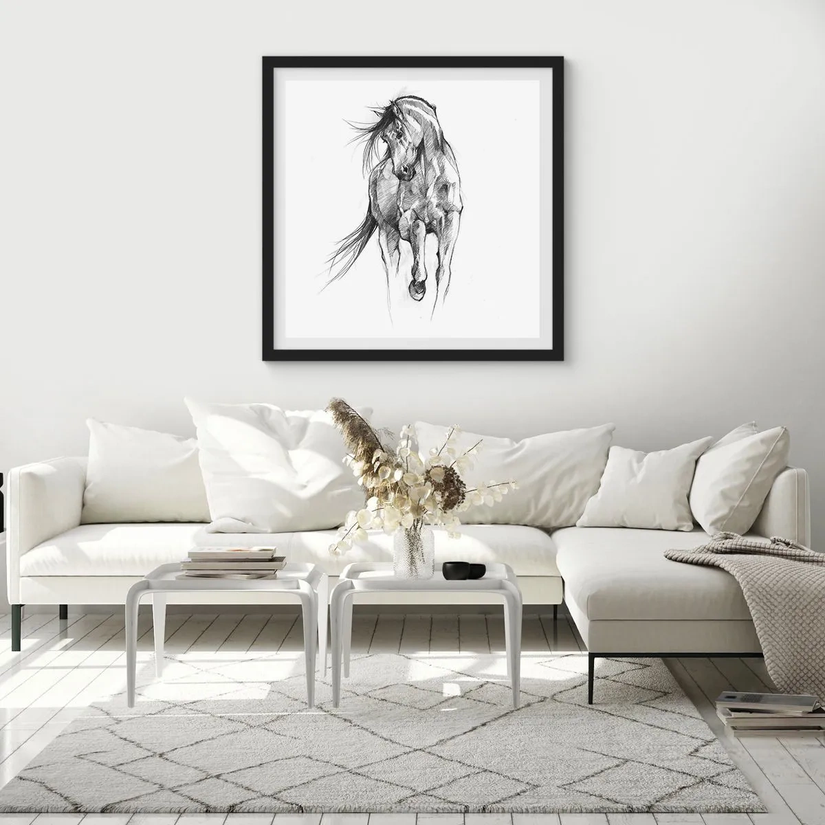 Affisch i svart ram - Elegant trav - 30x30 cm