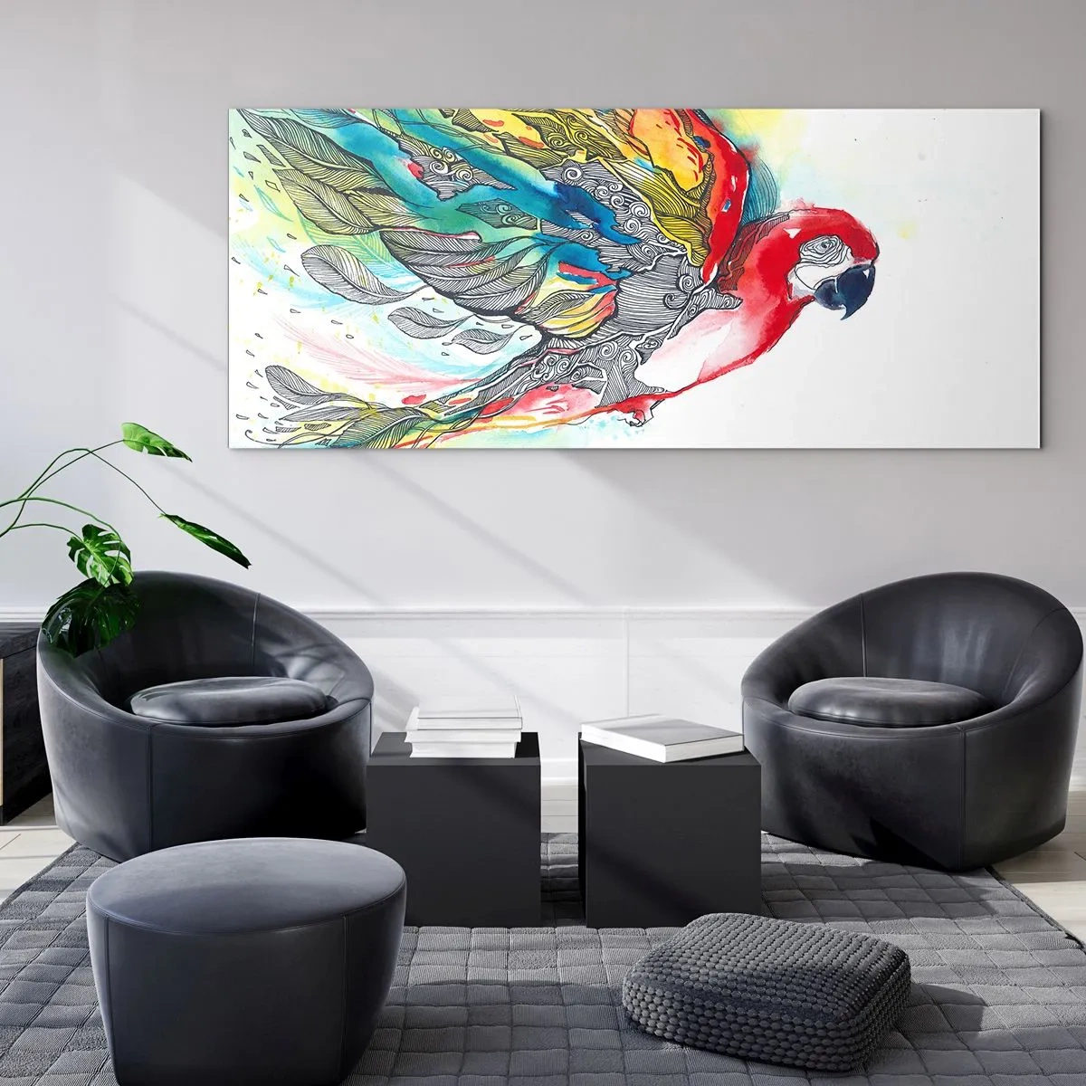 Glastavla - Bild på glas - Lev färgglatt - 100x40 cm