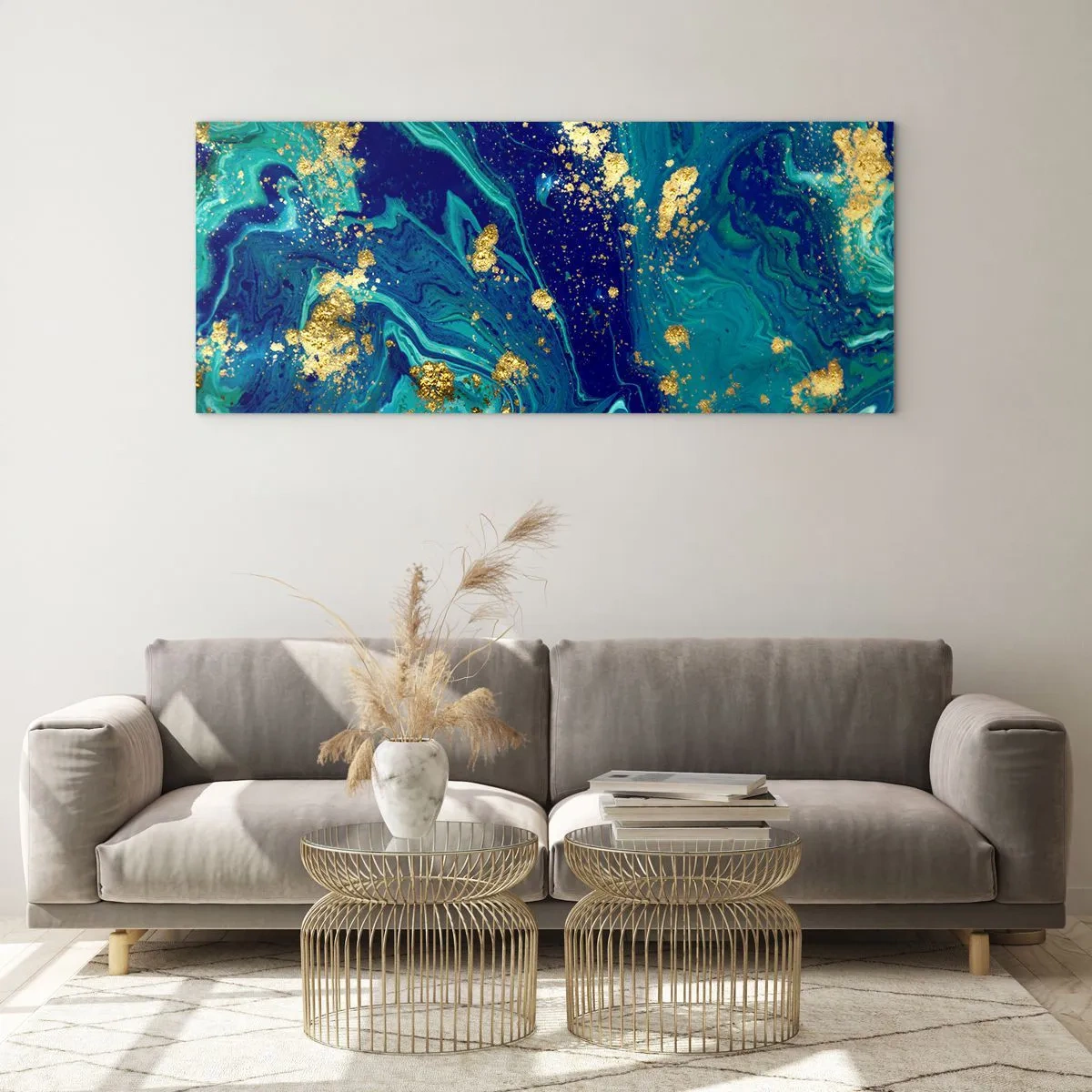 Glastavla - Bild på glas - Solflingor - 100x40 cm