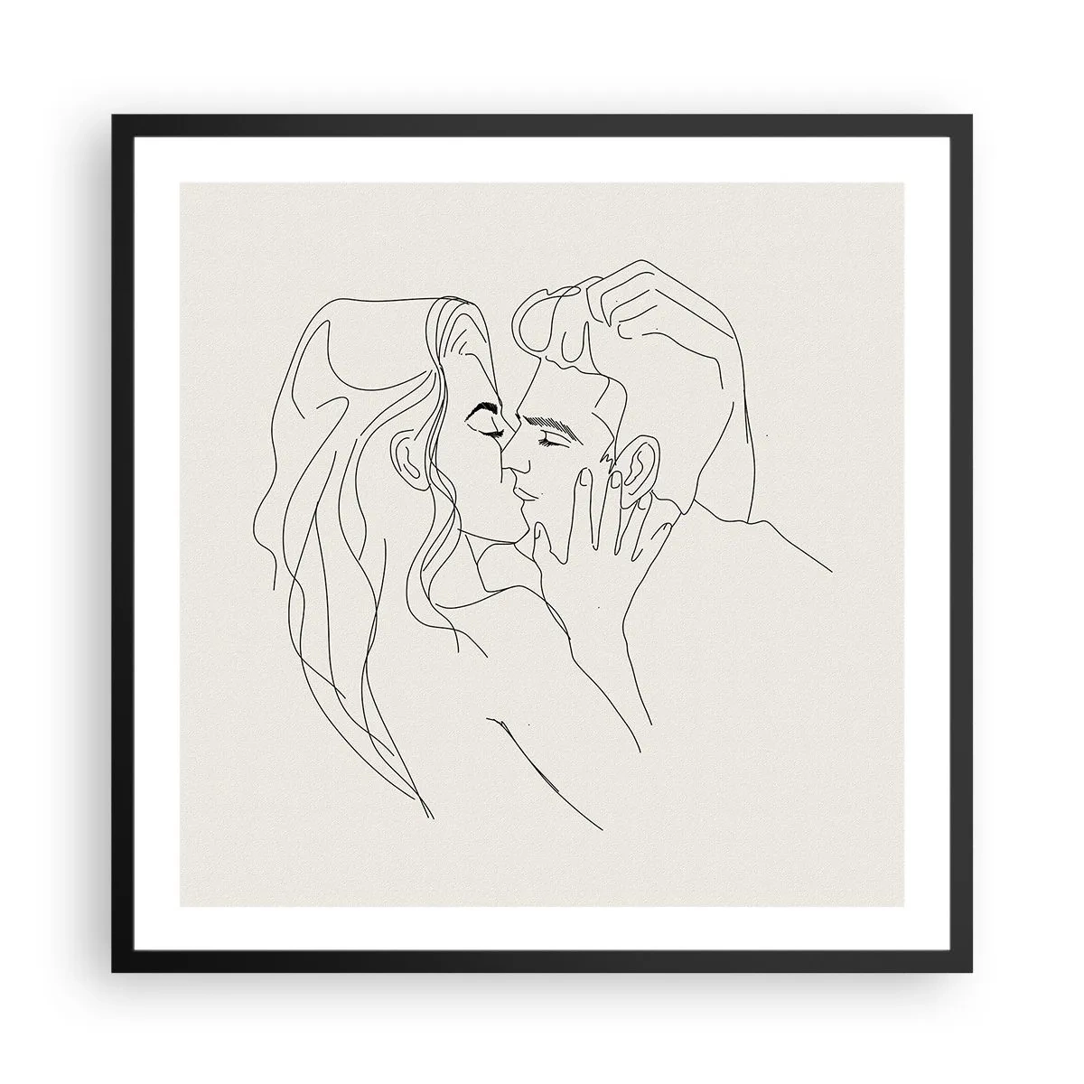 Affisch i svart ram - I kärlekens famn - 60x60 cm