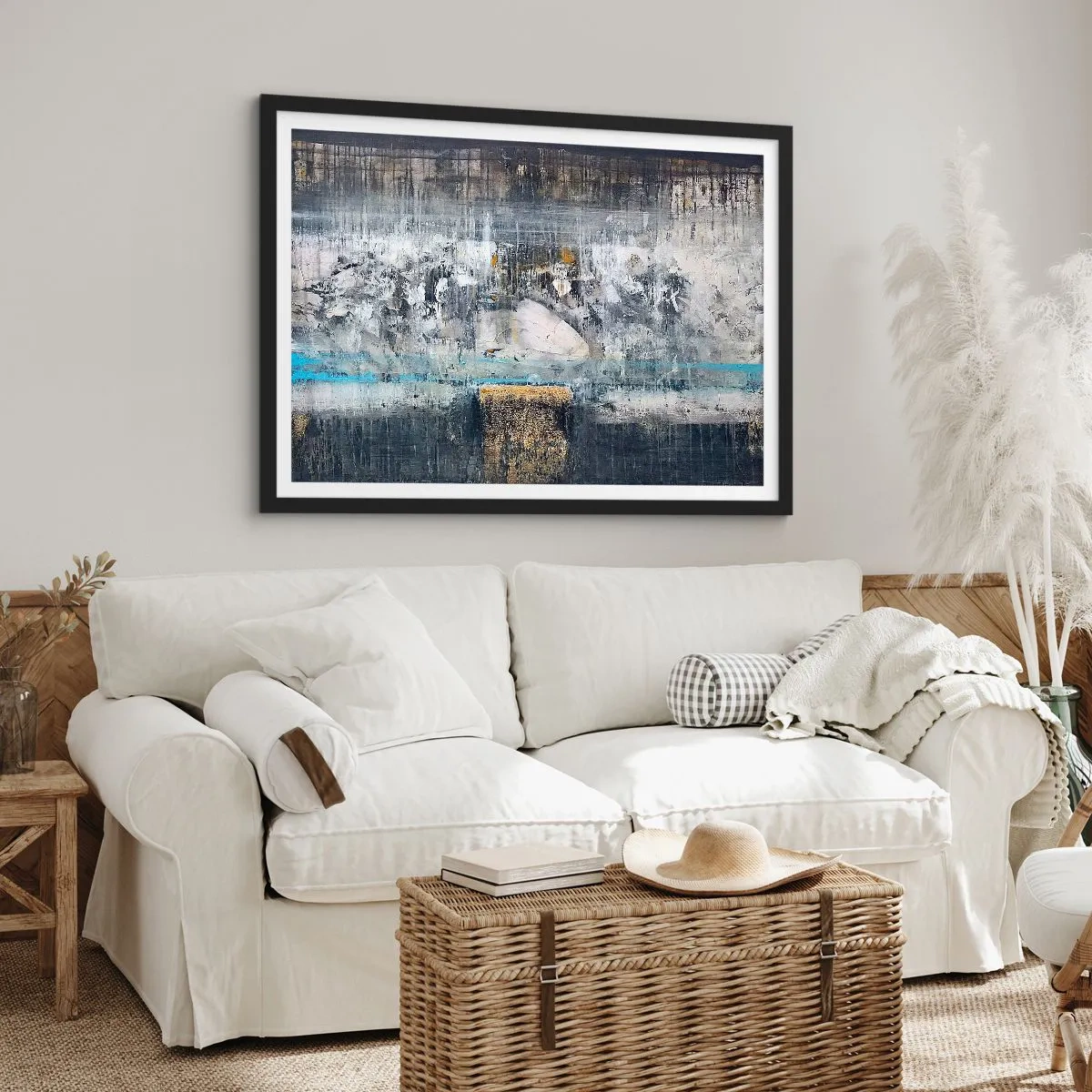 Affisch i svart ram - På is och klumpar - 100x70 cm
