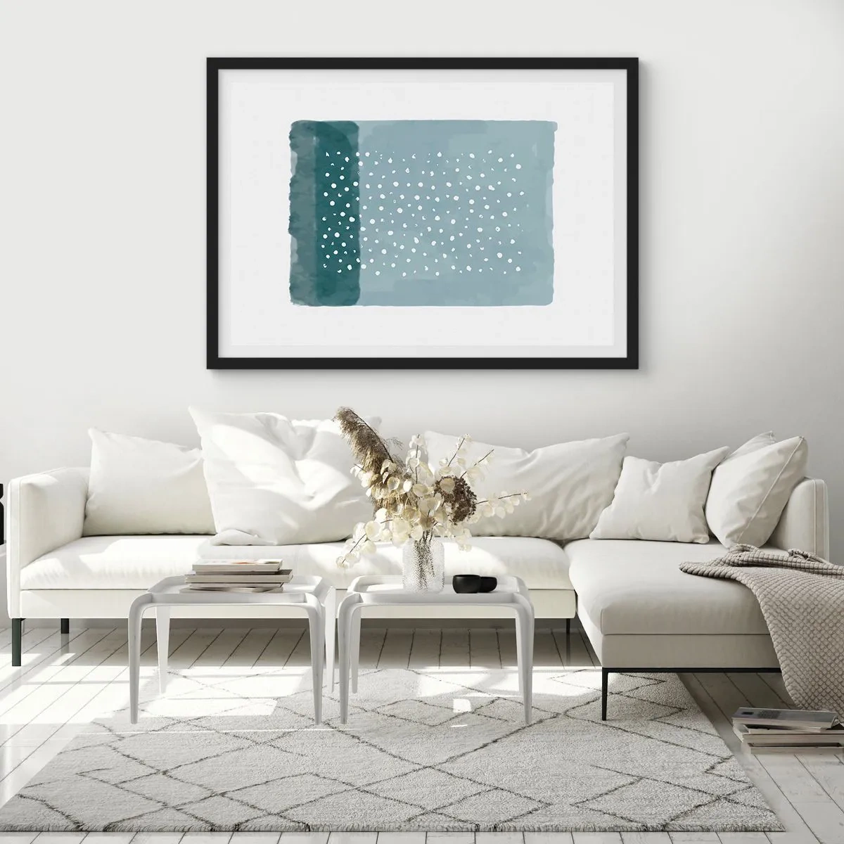 Affisch i svart ram - Uppstådda ur det blåa - 50x40 cm