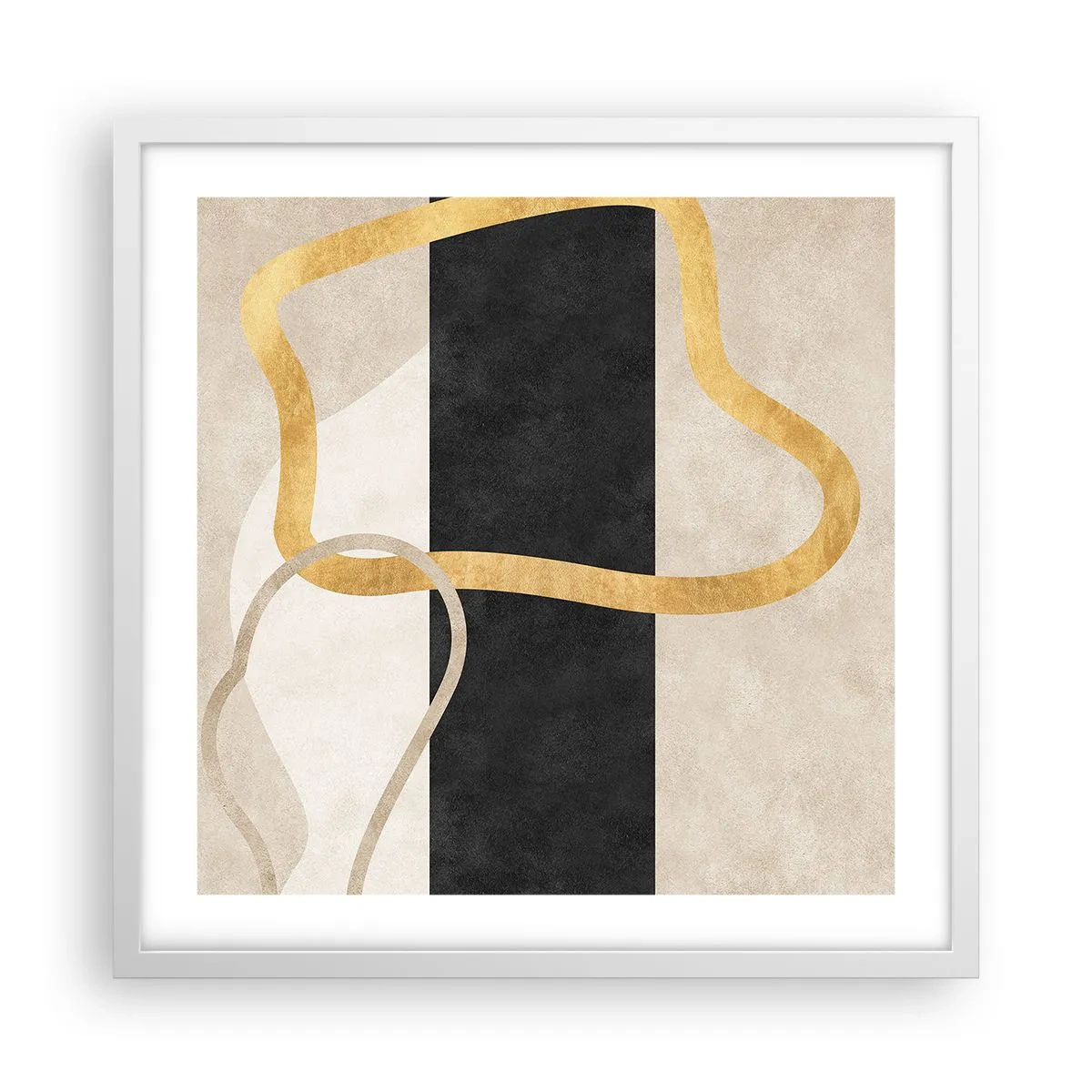 Affisch i vit ram - Slingrande former - 50x50 cm