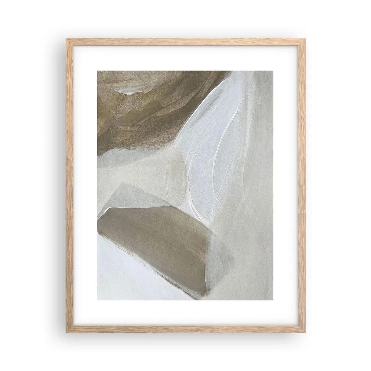 Affisch i ram av ljusek - Våg av vitt - 40x50 cm