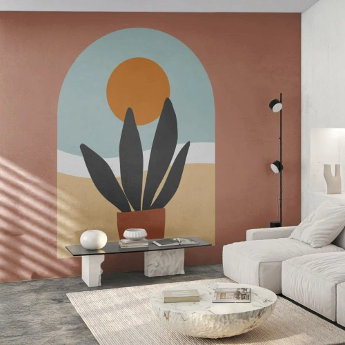 Fototapet Premium Sand - Små glädje - Blomma, Fönster, Bit - 100x70 cm