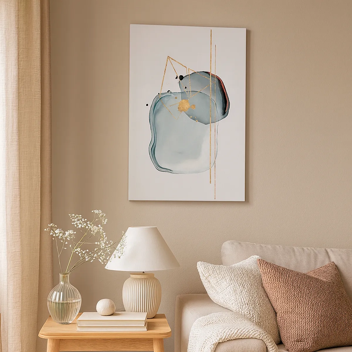 Canvastavla - Bild på duk - En studie av droppar - 50x70 cm