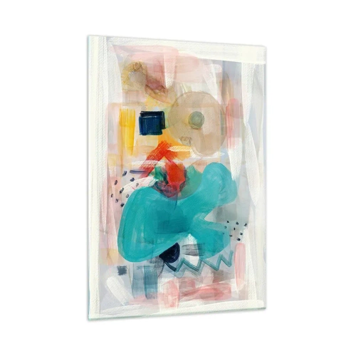 Glastavla - Bild på glas - Ett färgglatt spel - 50x70 cm