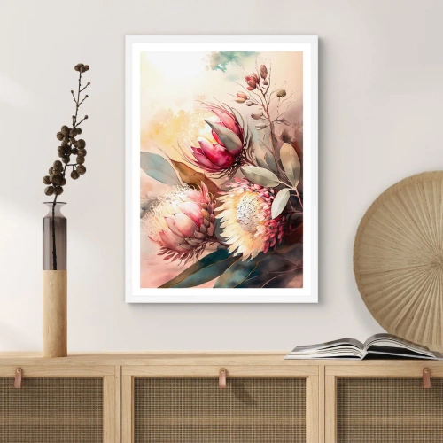 Affisch i vit ram - Från profil och en face - 40x50 cm