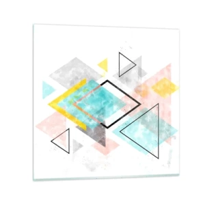 Glastavla - Bild på glas - Geometriskt spel - 70x70 cm