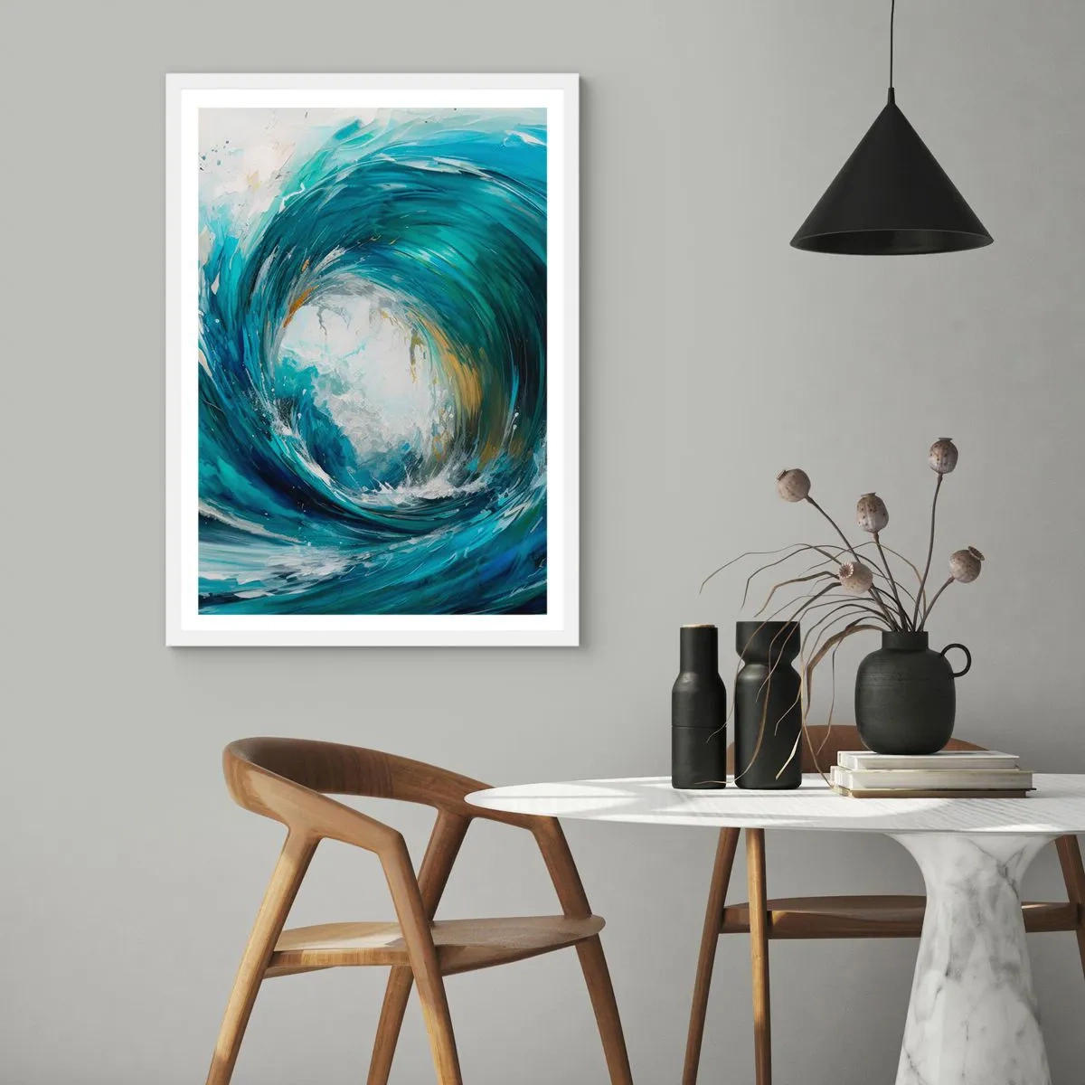 Affisch i vit ram - Havsportal - 50x70 cm