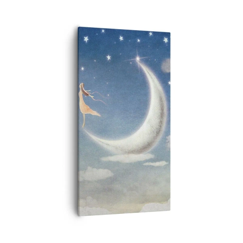 Canvastavla - Bild på duk - Blå friare - 55x100 cm