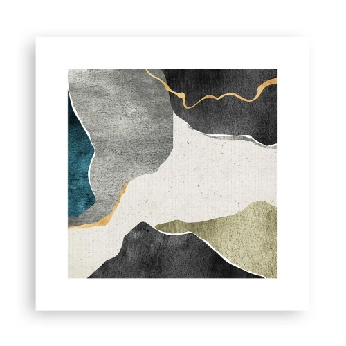 Affisch - Mosaikkomposition med en guldtråd - 30x30 cm