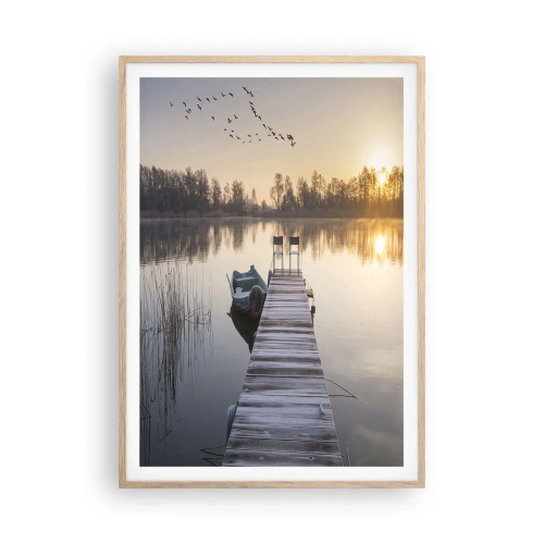 Affisch i ram av ljusek - Kommer tillbaka om en viss tid - 70x100 cm