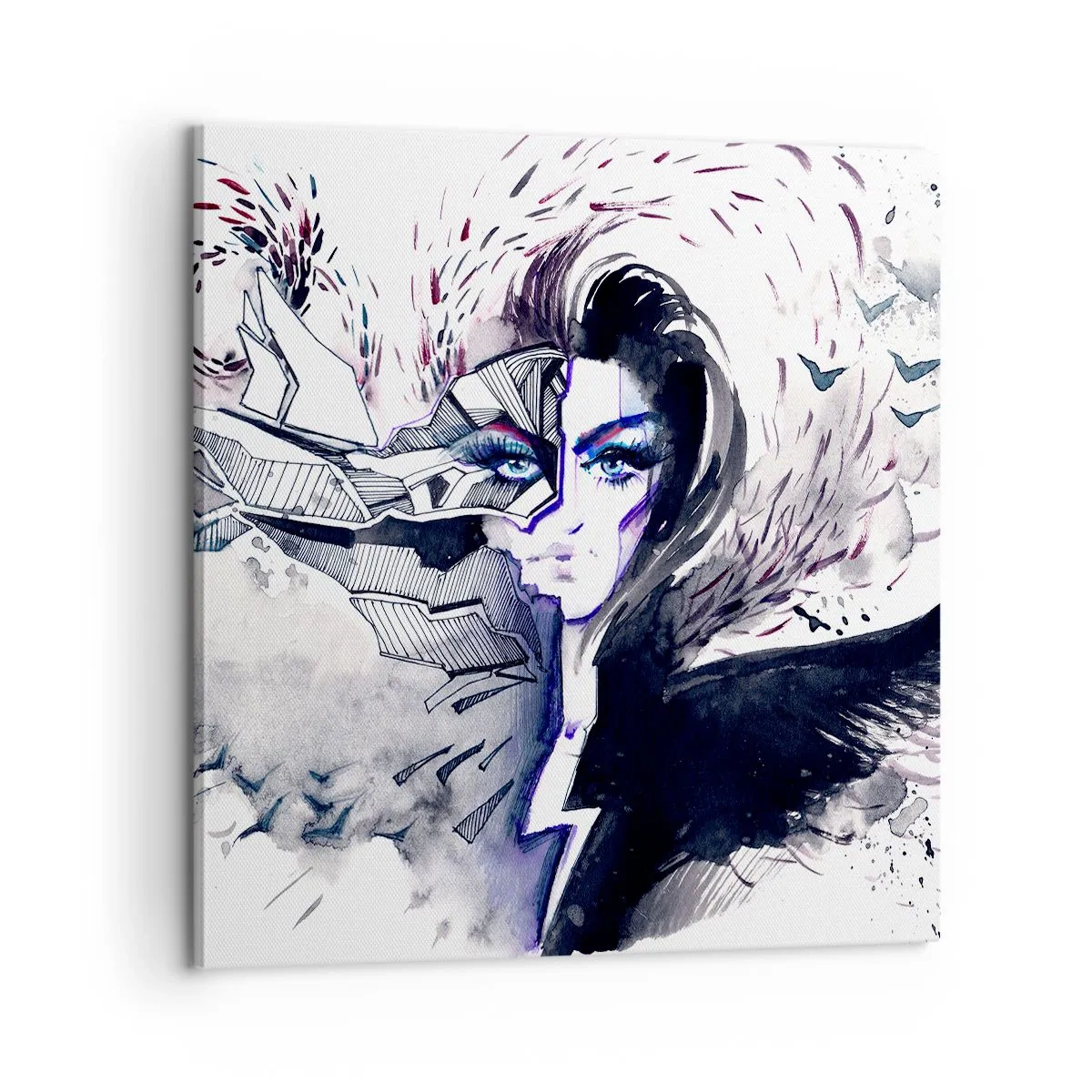 Canvastavla - Bild på duk - Demonisk och vacker - 60x60 cm