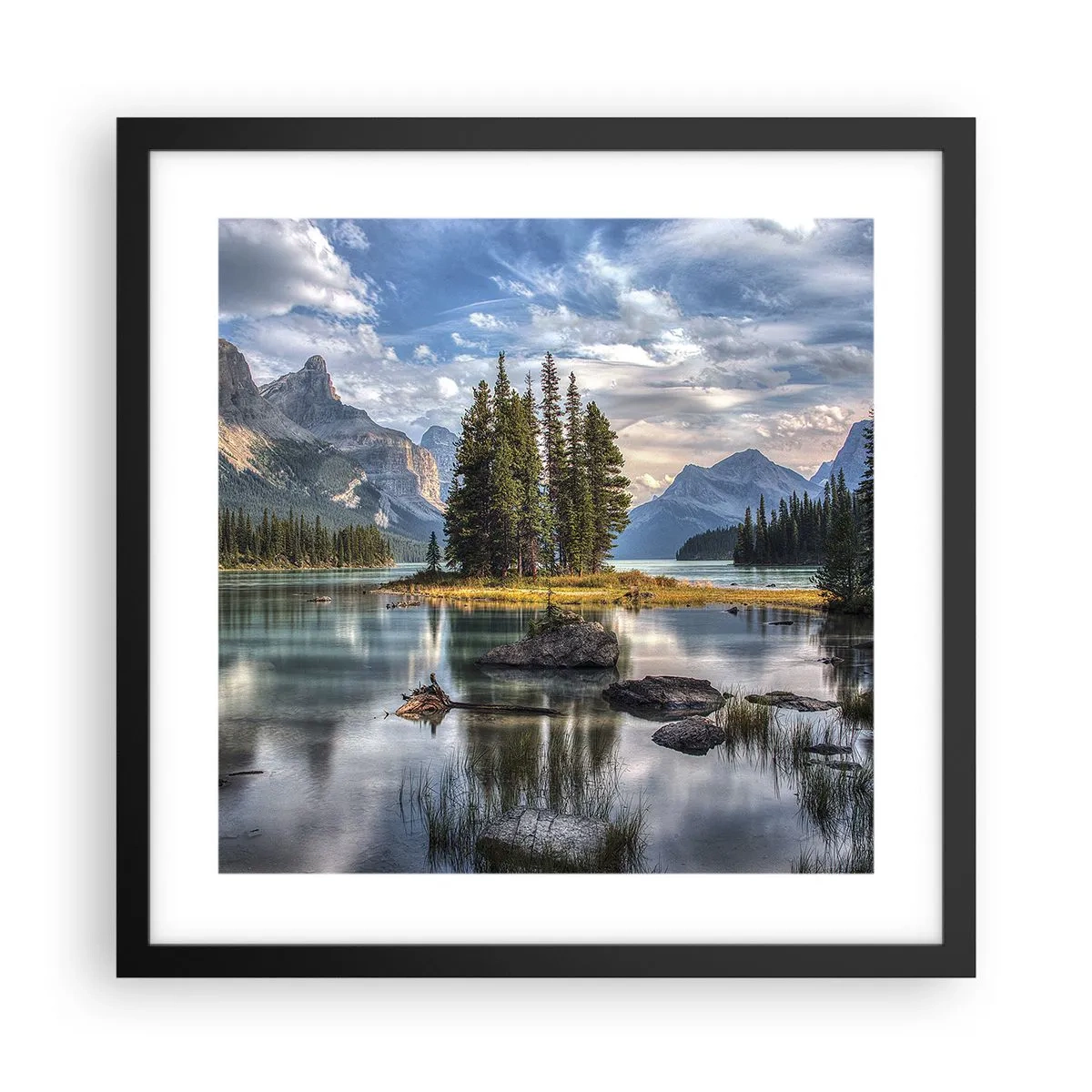 Affisch i svart ram - Vid stort och rent vatten - 40x40 cm