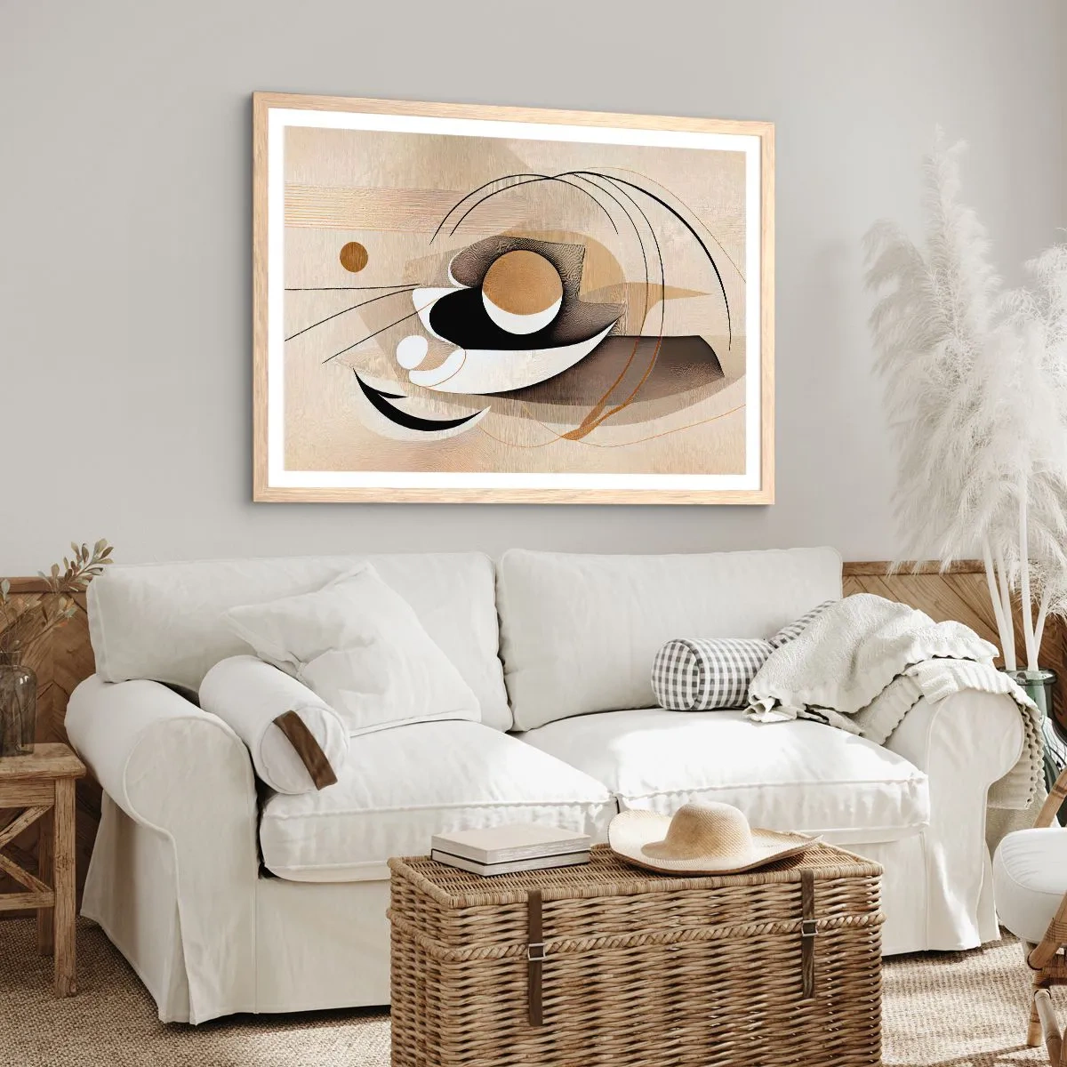 Affisch i ram av ljusek - Komposition: essensen av saker och ting - 100x70 cm