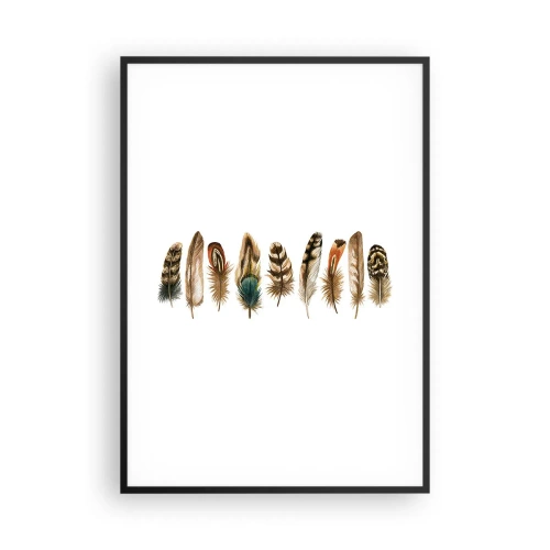 Affisch i svart ram - Fjädervariation - 70x100 cm