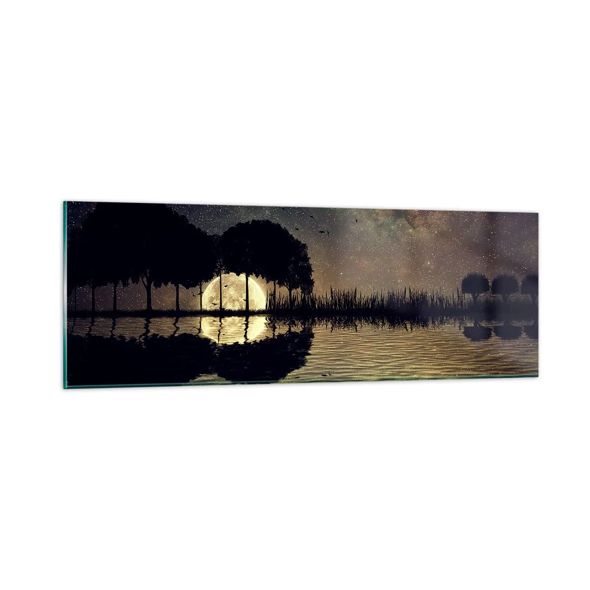 Glastavla - Bild på glas - En natt i världens ände - 90x30 cm