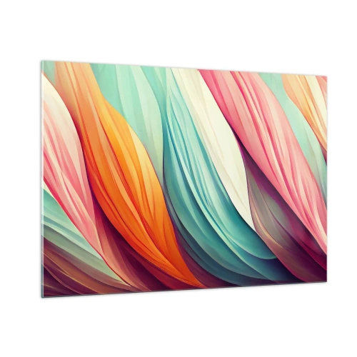 Glastavla - Bild på glas - Regnbågsväv - 100x70 cm