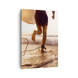 Canvastavla - Bild på duk - Möta vågorna - 70x100 cm