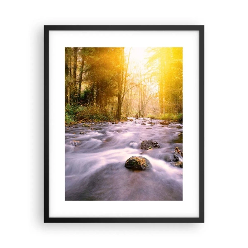 Affisch i svart ram - Malakit i silver-guld infattning - 40x50 cm