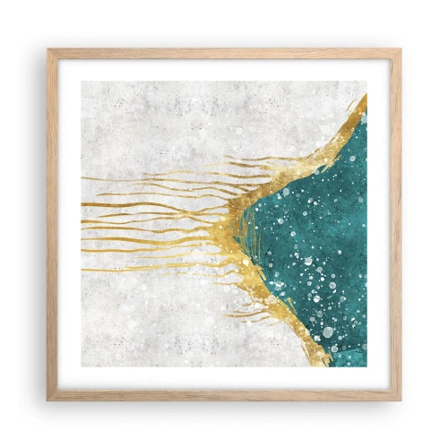 Affisch i ram av ljusek - Gyllene tidvatten - 50x50 cm