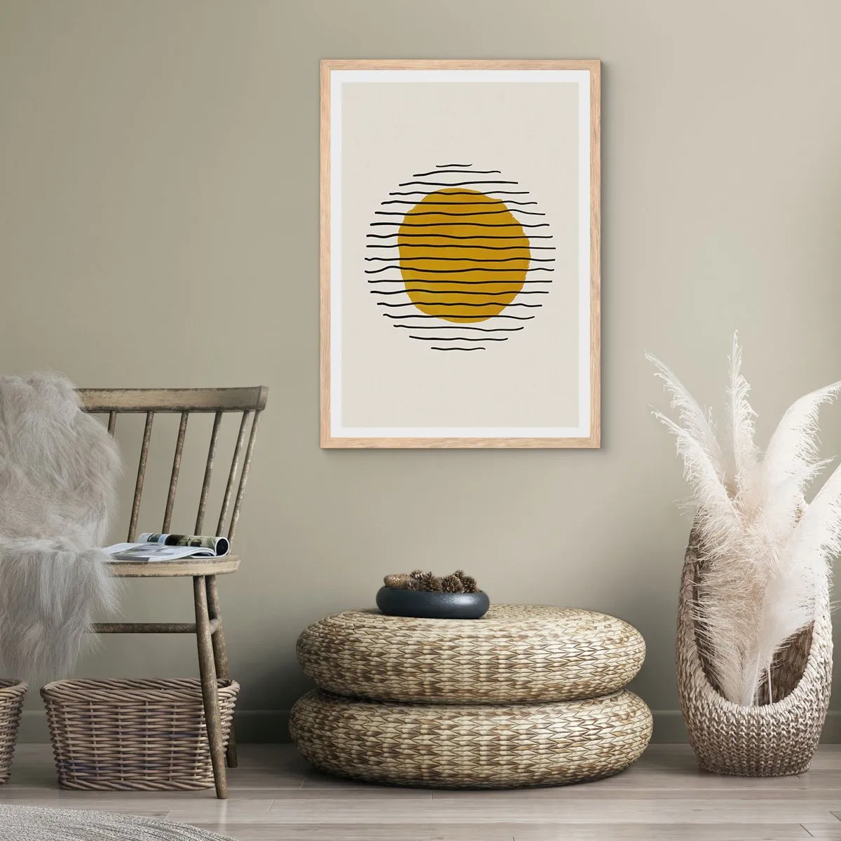 Affisch i ram av ljusek - Abstraktion som darrar av glöd - 70x100 cm
