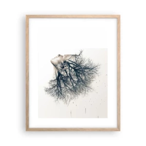 Affisch i ram av ljusek - Lyssnar på trädens viskningar - 40x50 cm