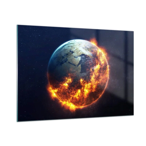 Glastavla - Bild på glas - Apokalypsens låga - 100x70 cm