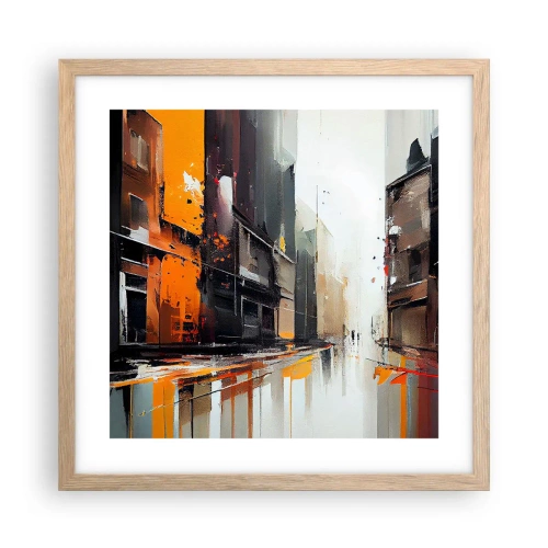 Affisch i ram av ljusek - Regnig dag - 40x40 cm