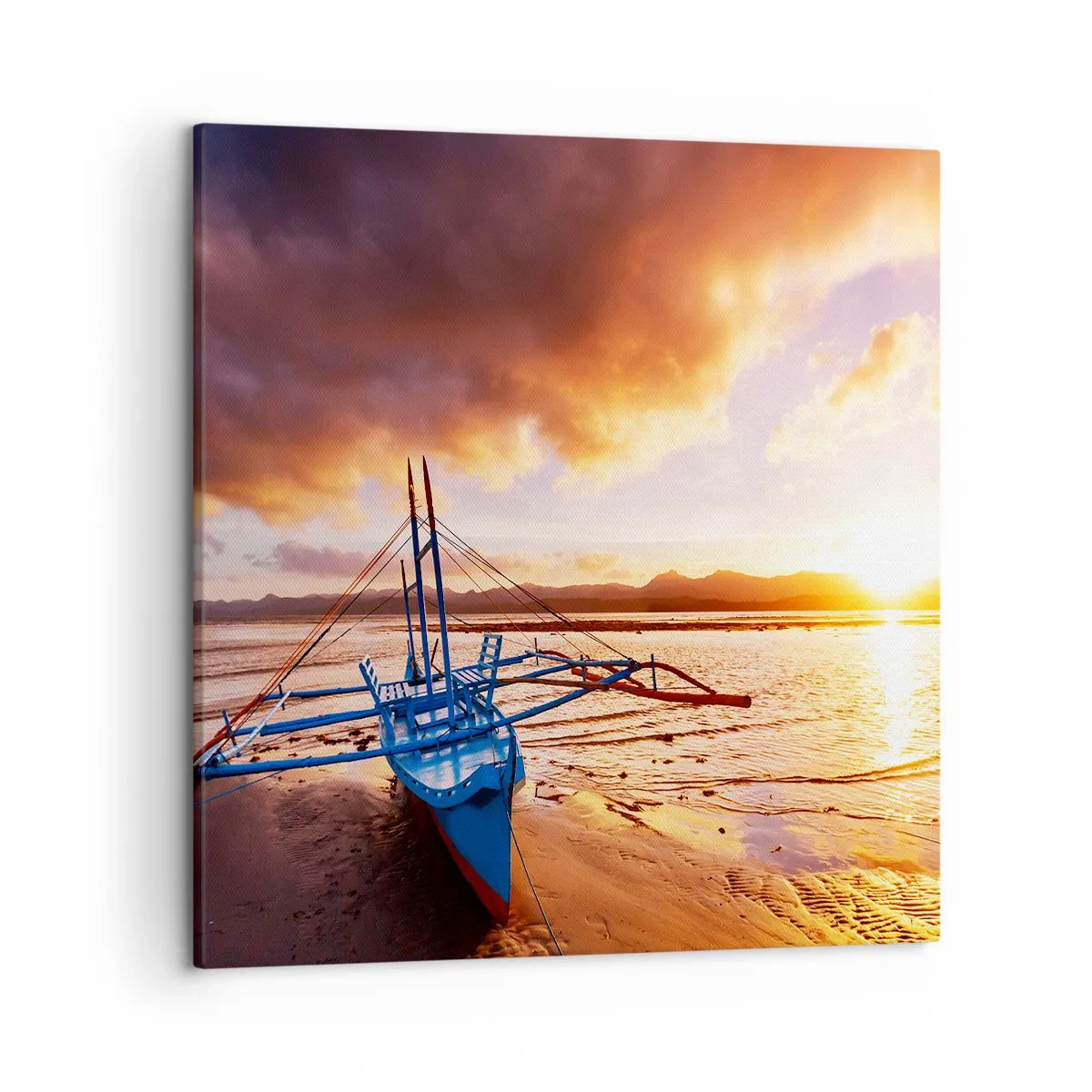 Canvastavla - Bild på duk - Lägga sig på sanden efter hela dan - 50x50 cm