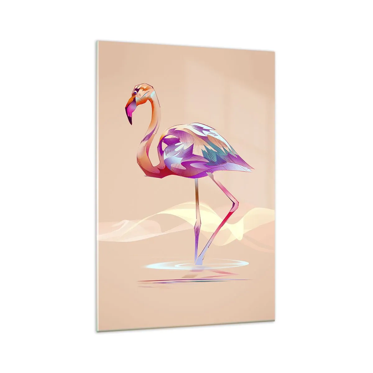 Glastavla - Bild på glas - Goda emotioners fågel - 70x100 cm