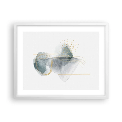 Affisch i vit ram - Om gråhetens och guldets förhållanden - 50x40 cm