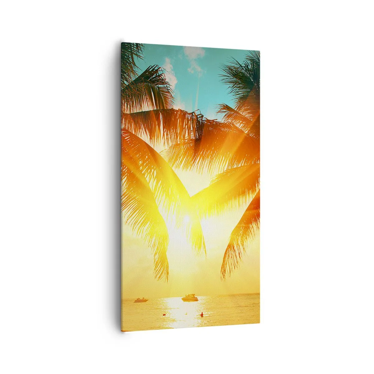 Canvastavla - Bild på duk - Exotisk par - 65x120 cm