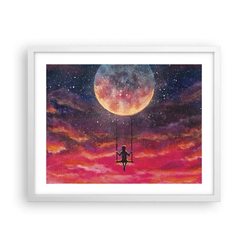 Affisch i vit ram - Sväva i molnen - 50x40 cm