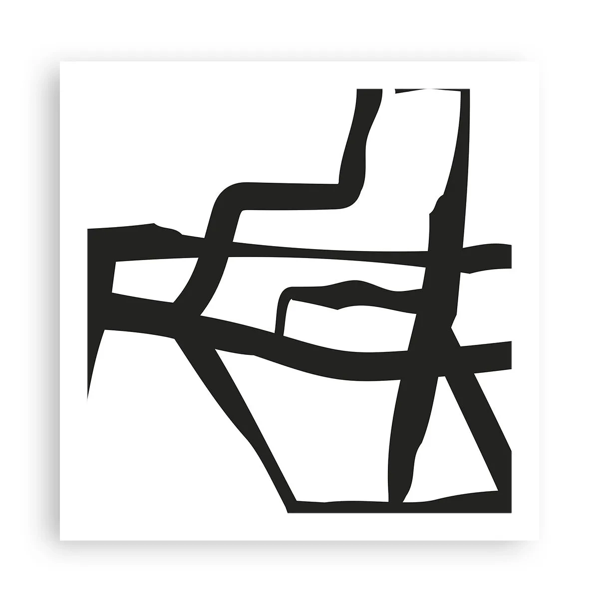 Affisch - Svartvit konstruktion - 60x60 cm