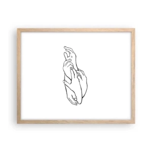Affisch i ram av ljusek - Hand i hand - 50x40 cm