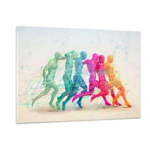 Glastavla - Bild på glas - Rörelsens harmoni - 120x80 cm