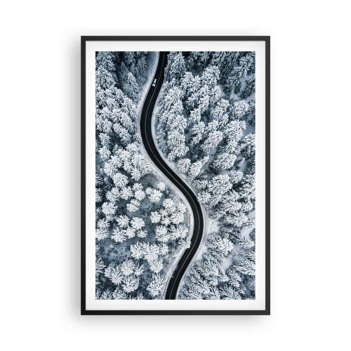 Affisch i svart ram - Genom vinterskogen - 61x91 cm