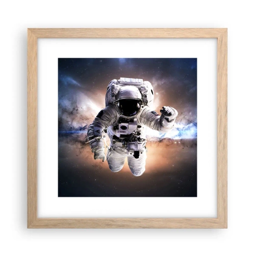 Affisch i ram av ljusek - Hälsningar från rymden - 30x30 cm