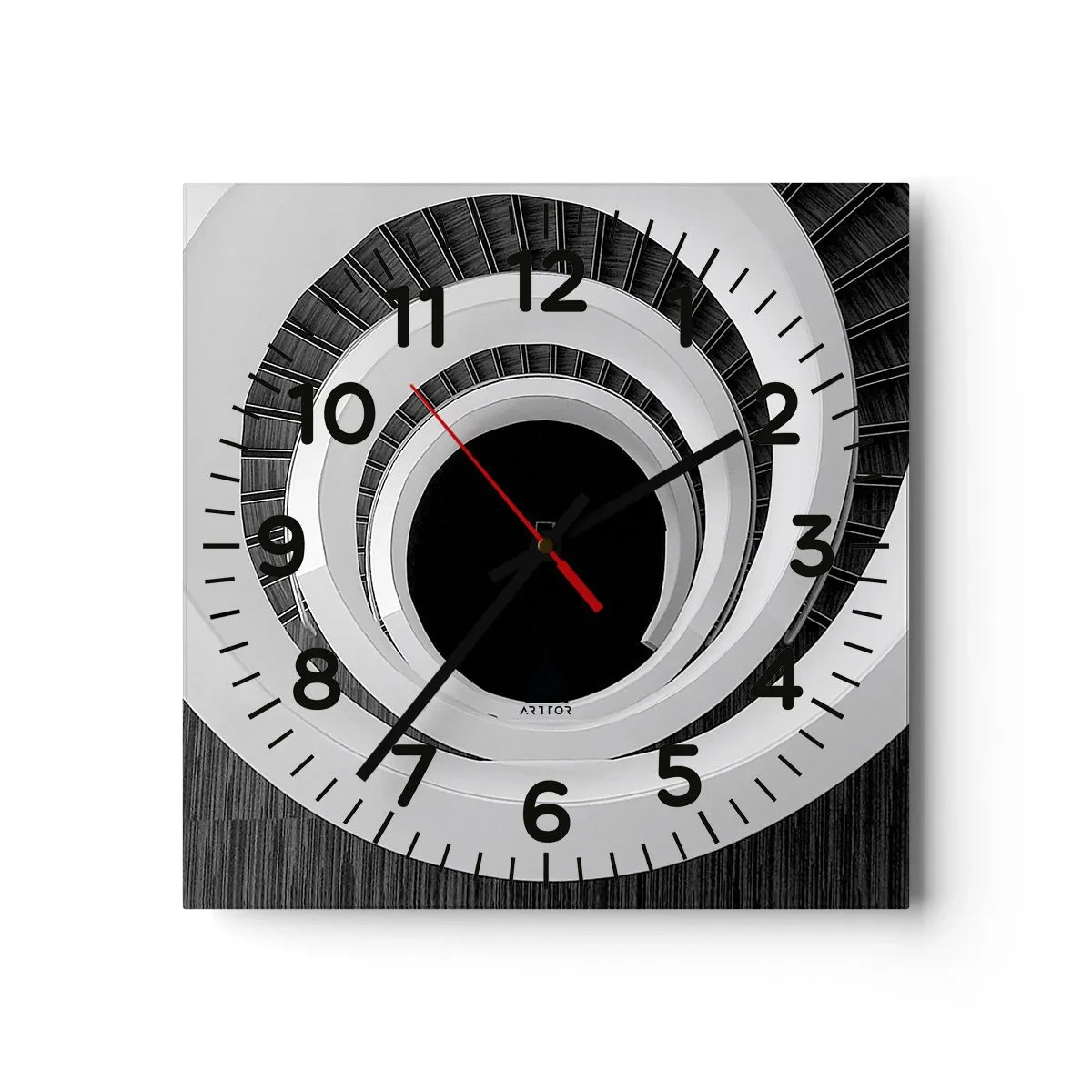 Väggklocka - Klocka på glas - Till sakens kärna - 40x40 cm