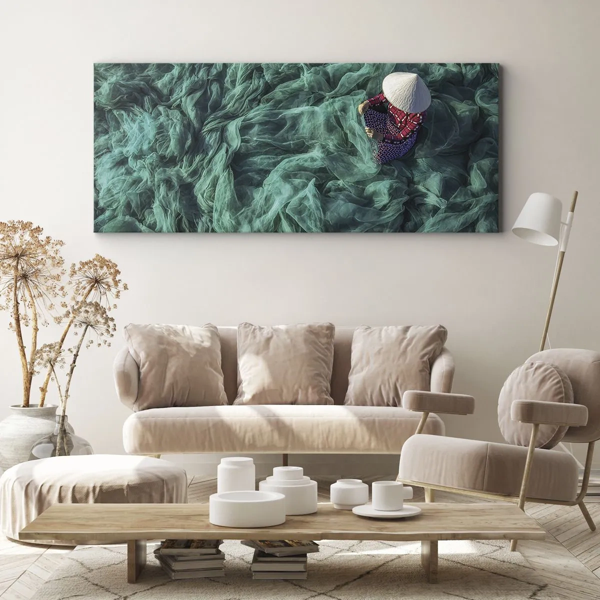 Canvastavla - Bild på duk - I nätens hav - 90x30 cm