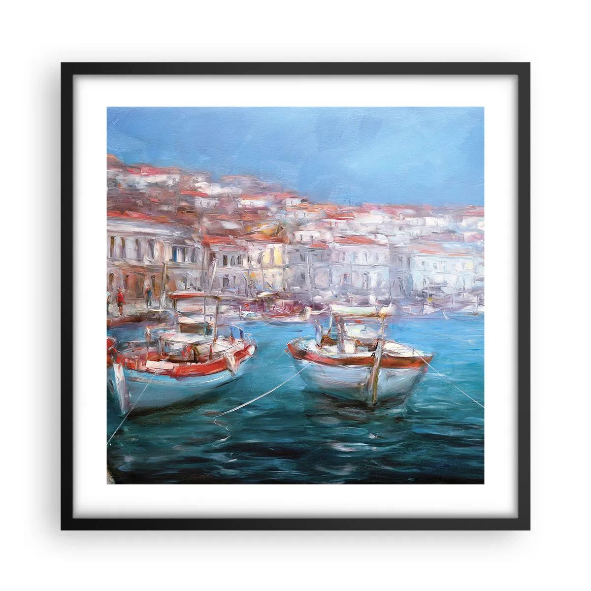 Affisch i svart ram - Italiensk vik - 50x50 cm