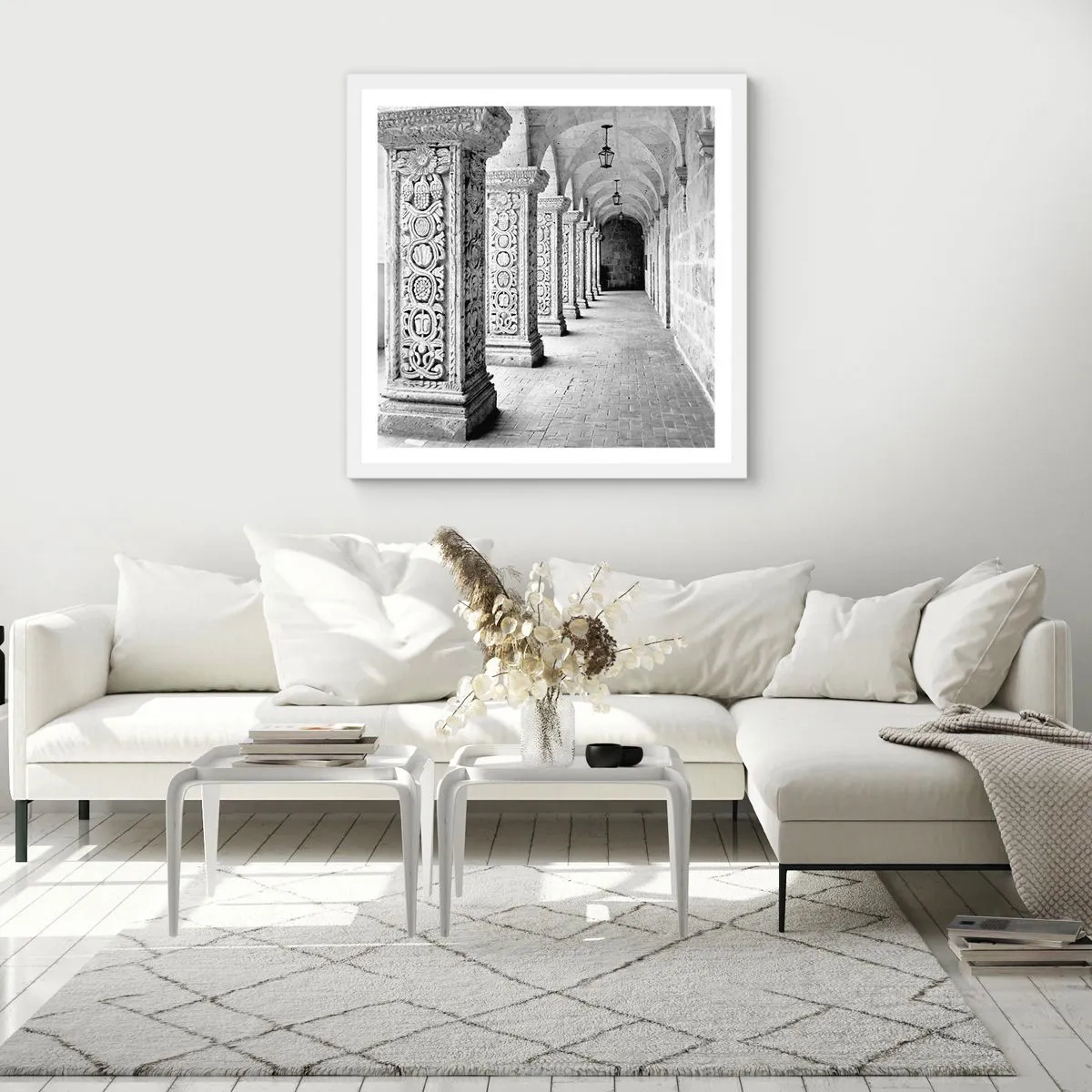 Affisch i vit ram - Och vart tar det vägen? - 30x30 cm