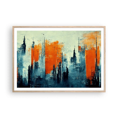 Affisch i ram av ljusek - Modernt landskap - 100x70 cm