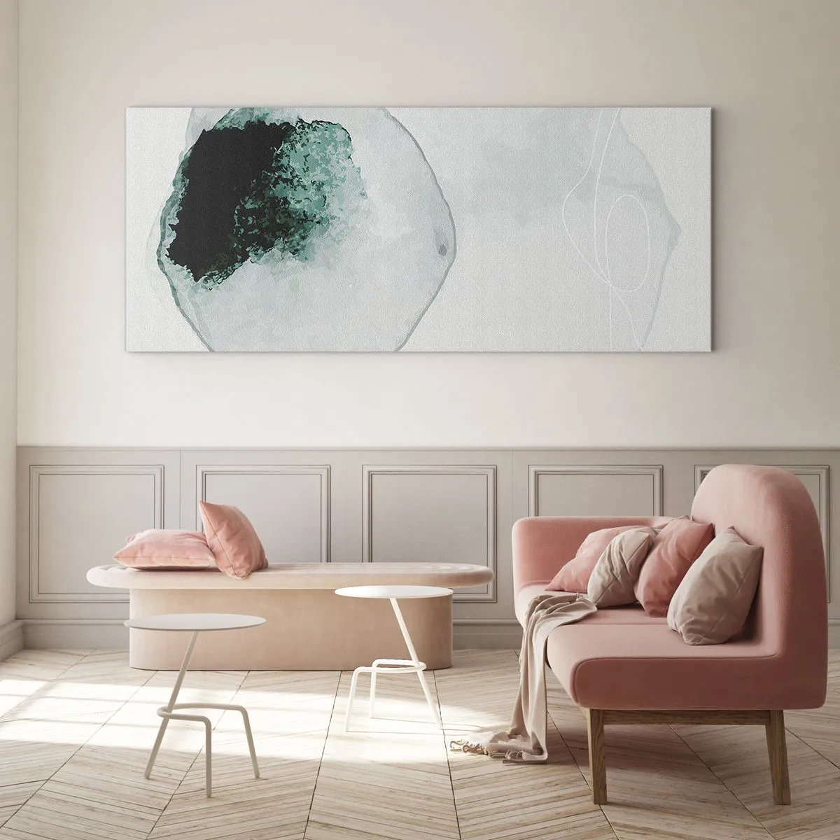 Glastavla - Bild på glas - I en droppe vatten - 100x40 cm