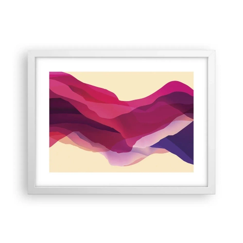 Affisch i vit ram - Purpurfärgade vågor - 40x30 cm