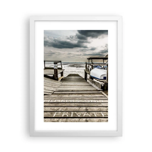 Affisch i vit ram - Stranden i norr - 30x40 cm